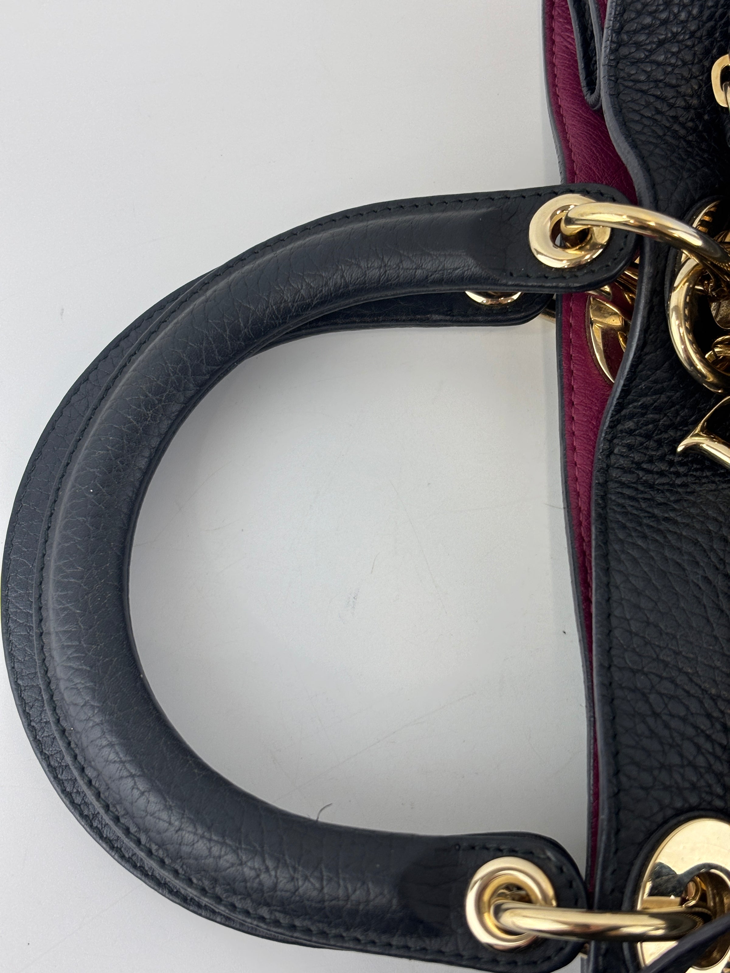 Diorissimo Medium Black Pebbled Leather Tote