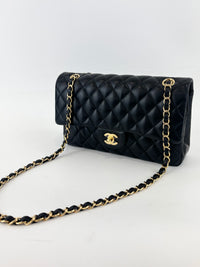 Classic Medium Flap Lambskin Black GHW