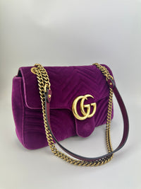 Marmont Medium Purple Quilted Velvet Bag
