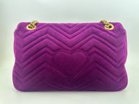 Marmont Medium Purple Quilted Velvet Bag