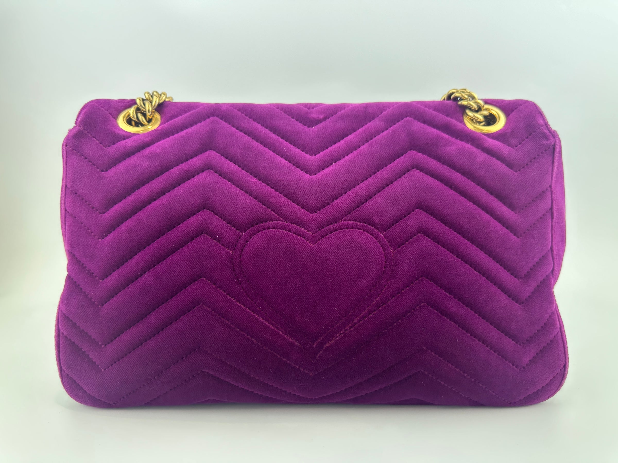 Marmont Medium Purple Quilted Velvet Bag