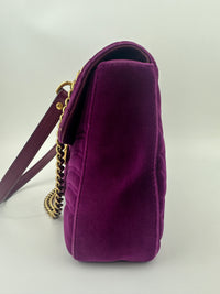 Marmont Medium Purple Quilted Velvet Bag