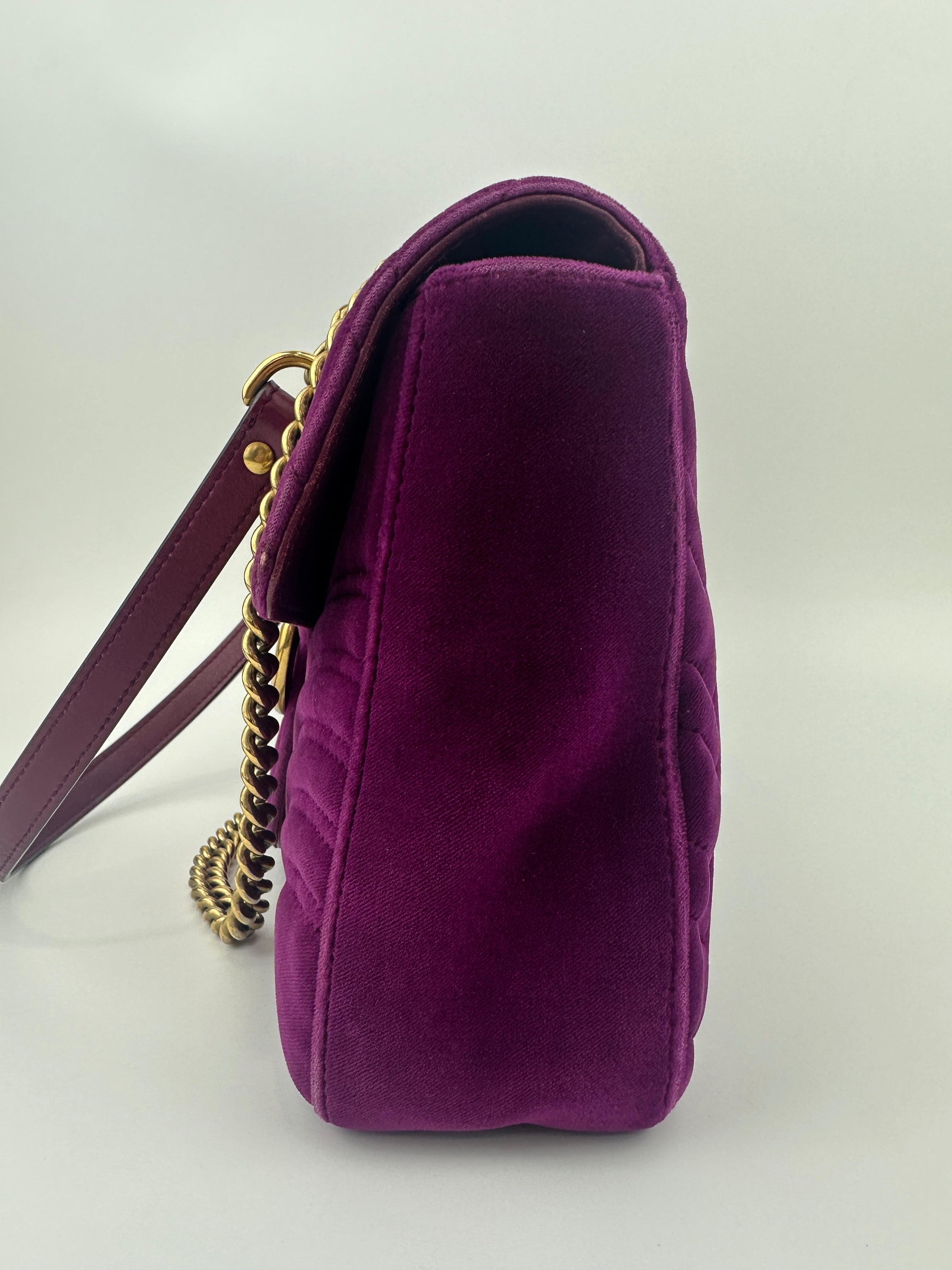 Marmont Medium Purple Quilted Velvet Bag