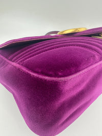 Marmont Medium Purple Quilted Velvet Bag