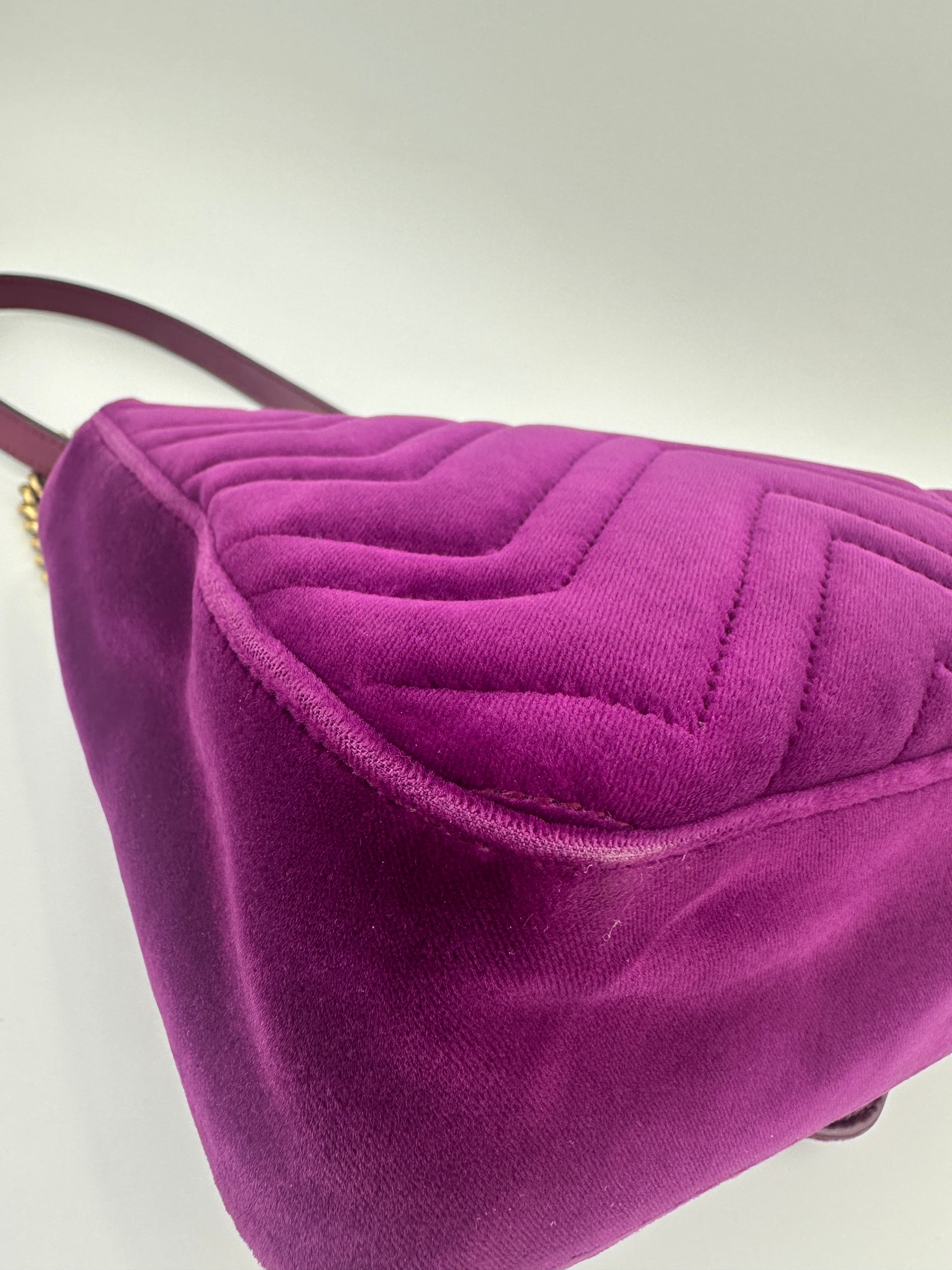 Marmont Medium Purple Quilted Velvet Bag