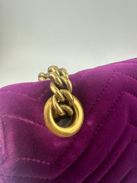 Marmont Medium Purple Quilted Velvet Bag