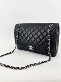 Maxi Flap Lambskin Black SHW