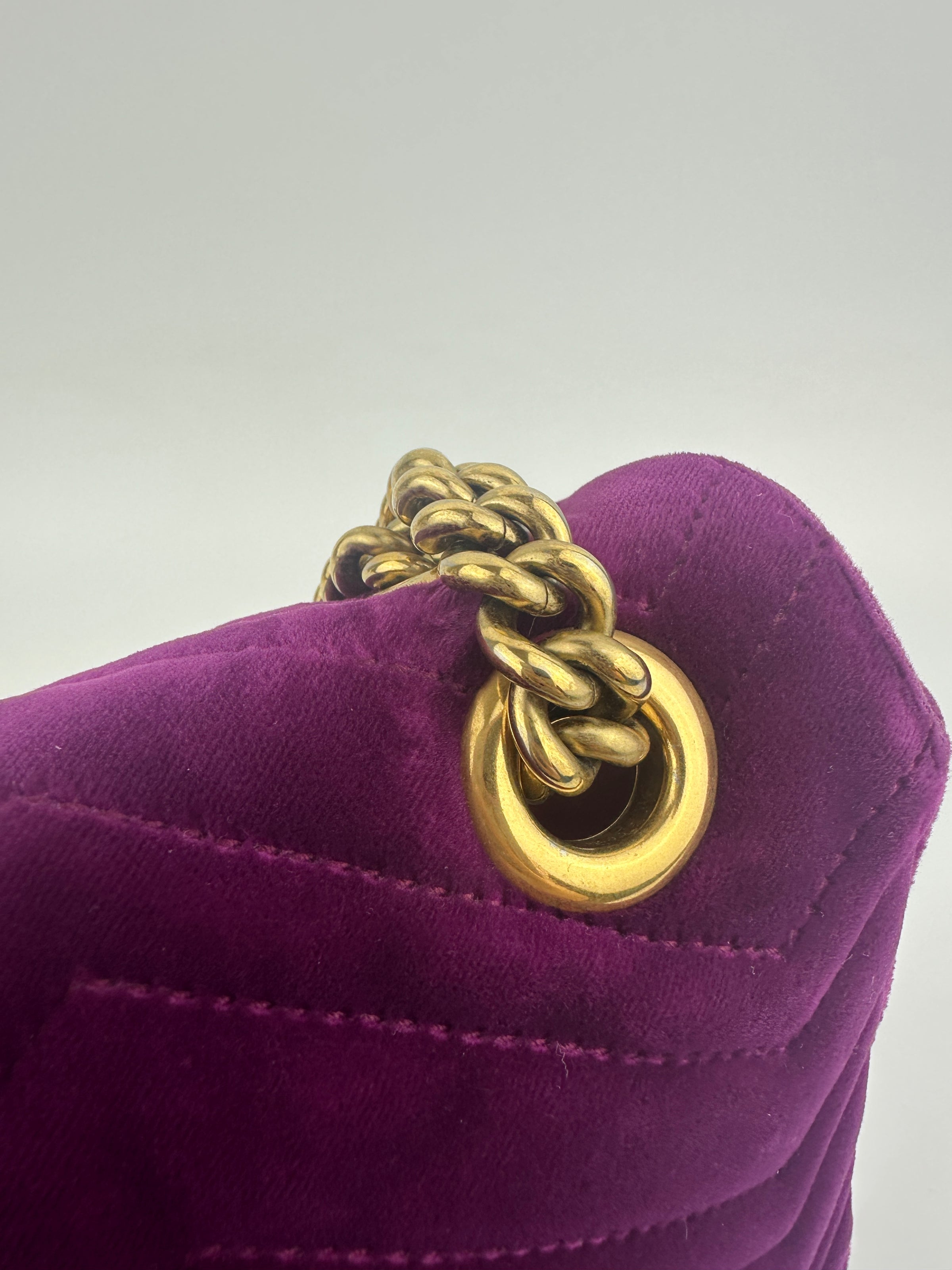 Marmont Medium Purple Quilted Velvet Bag