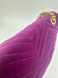 Marmont Medium Purple Quilted Velvet Bag
