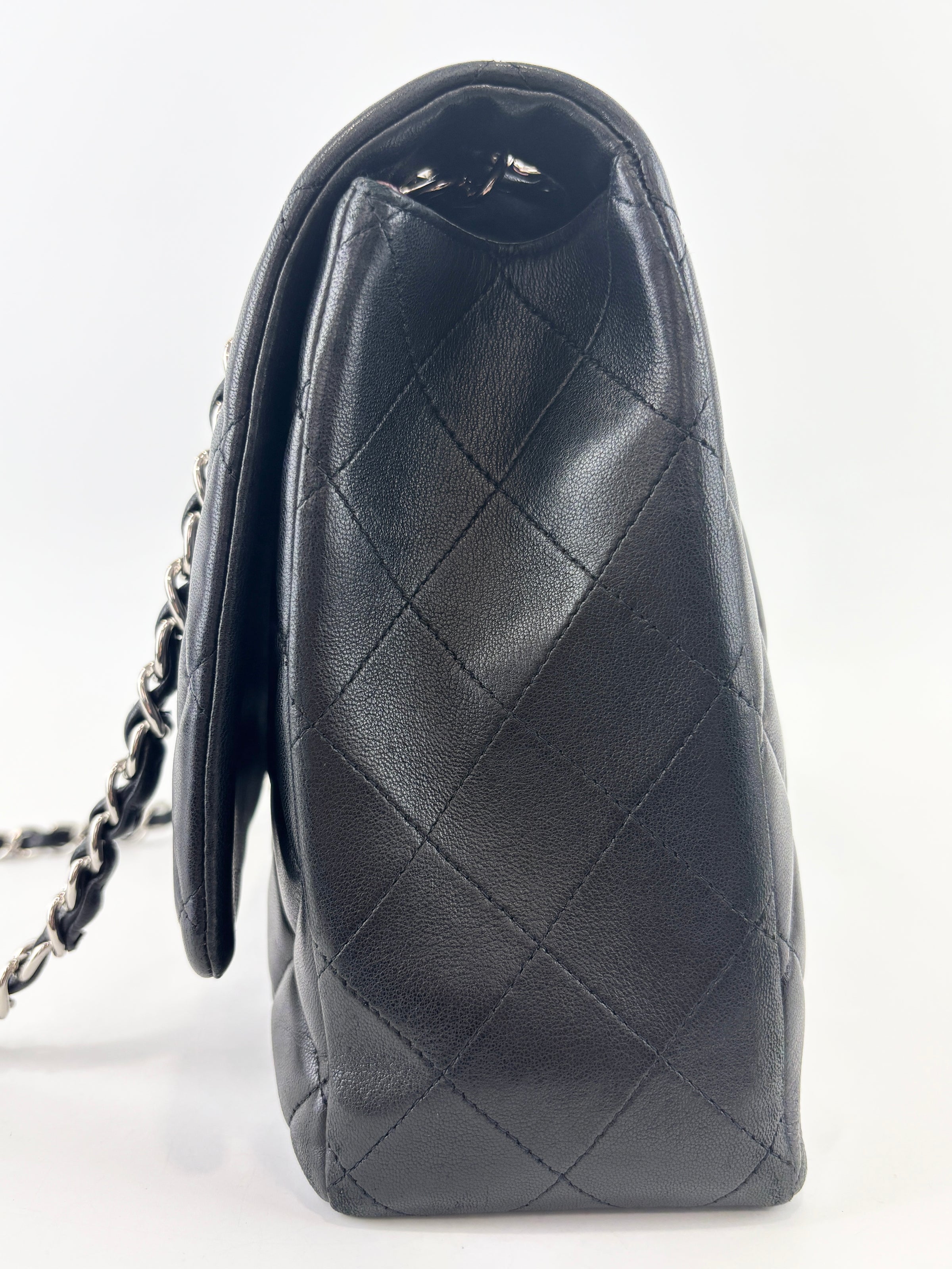 Maxi Flap Lambskin Black SHW