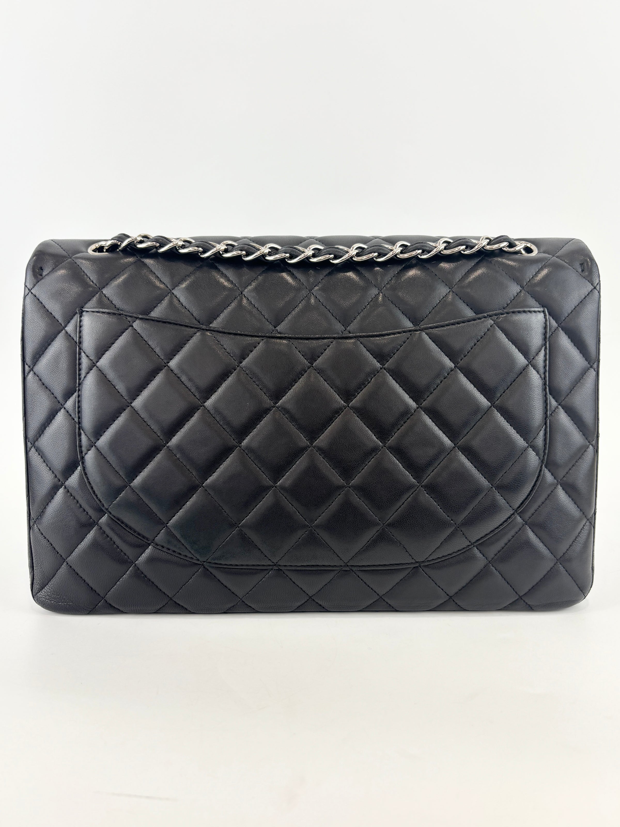 Maxi Flap Lambskin Black SHW