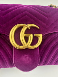 Marmont Medium Purple Quilted Velvet Bag