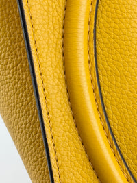 Micro Luggage Tote Bag in Yellow Leather