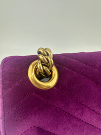 Marmont Medium Purple Quilted Velvet Bag