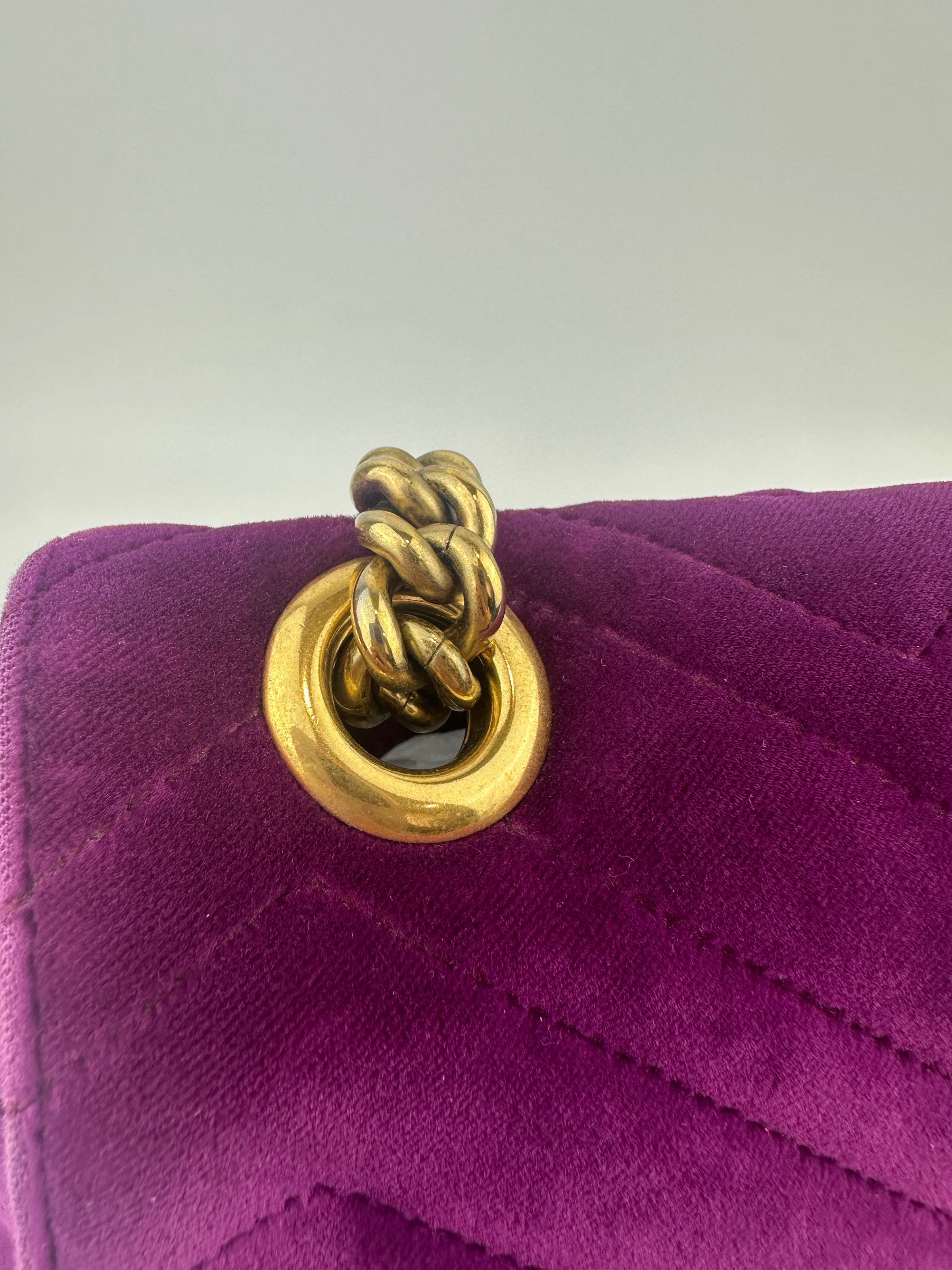 Marmont Medium Purple Quilted Velvet Bag