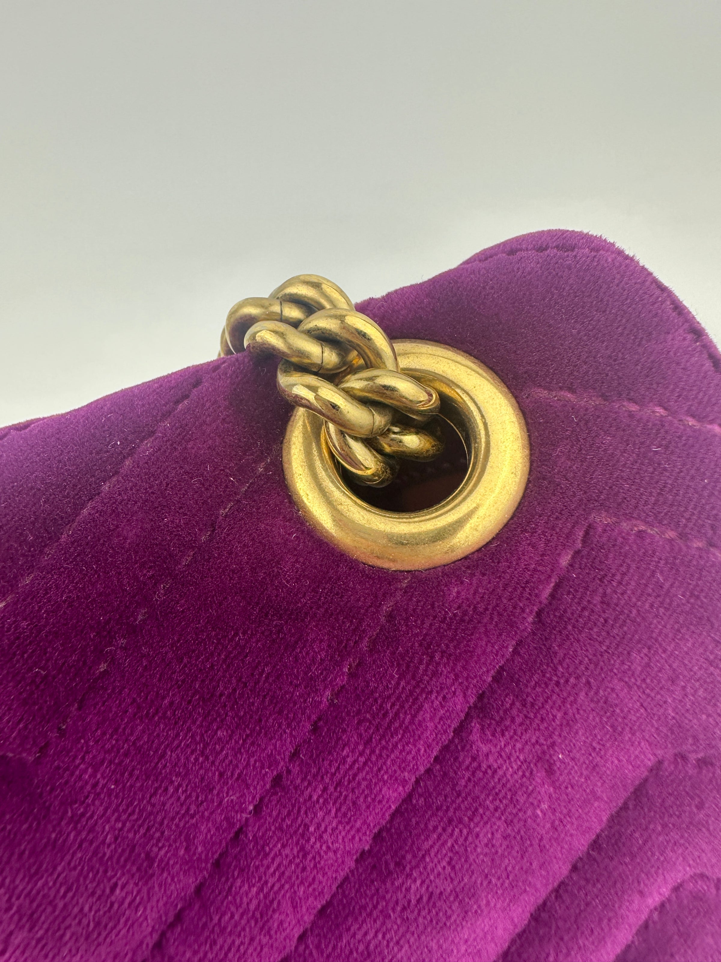 Marmont Medium Purple Quilted Velvet Bag