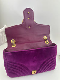 Marmont Medium Purple Quilted Velvet Bag