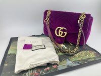 Marmont Medium Purple Quilted Velvet Bag
