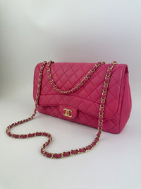 Mademoiselle Chic Pink Quilted  Lambskin Leather Flap Bag GHW