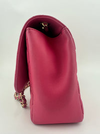 Mademoiselle Chic Pink Quilted  Lambskin Leather Flap Bag GHW