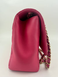 Mademoiselle Chic Pink Quilted  Lambskin Leather Flap Bag GHW