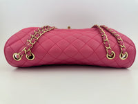 Mademoiselle Chic Pink Quilted  Lambskin Leather Flap Bag GHW