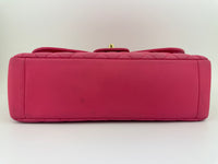 Mademoiselle Chic Pink Quilted  Lambskin Leather Flap Bag GHW