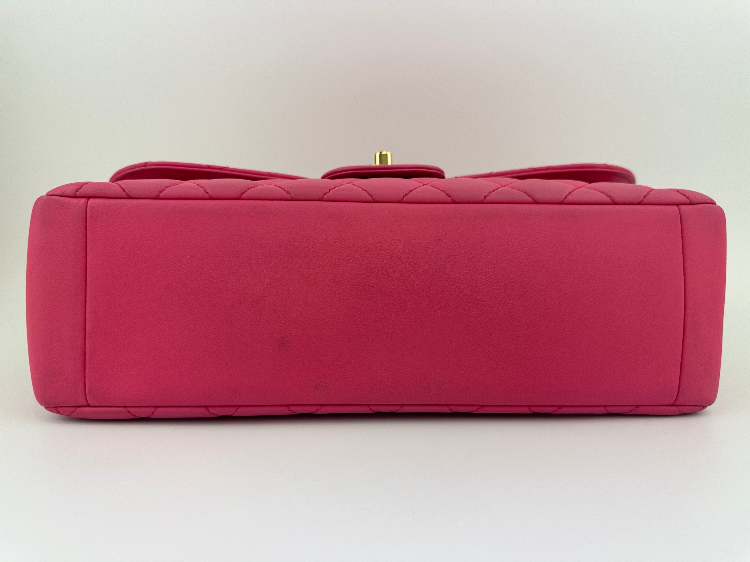 Mademoiselle Chic Pink Quilted  Lambskin Leather Flap Bag GHW