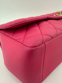 Mademoiselle Chic Pink Quilted  Lambskin Leather Flap Bag GHW