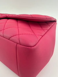 Mademoiselle Chic Pink Quilted  Lambskin Leather Flap Bag GHW