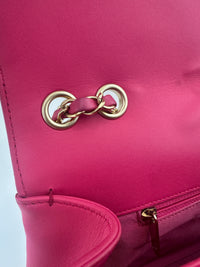 Mademoiselle Chic Pink Quilted  Lambskin Leather Flap Bag GHW