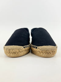 Signature Embroidered Espadrilles in Black Size 40