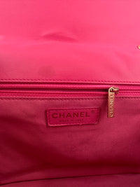 Mademoiselle Chic Pink Quilted  Lambskin Leather Flap Bag GHW