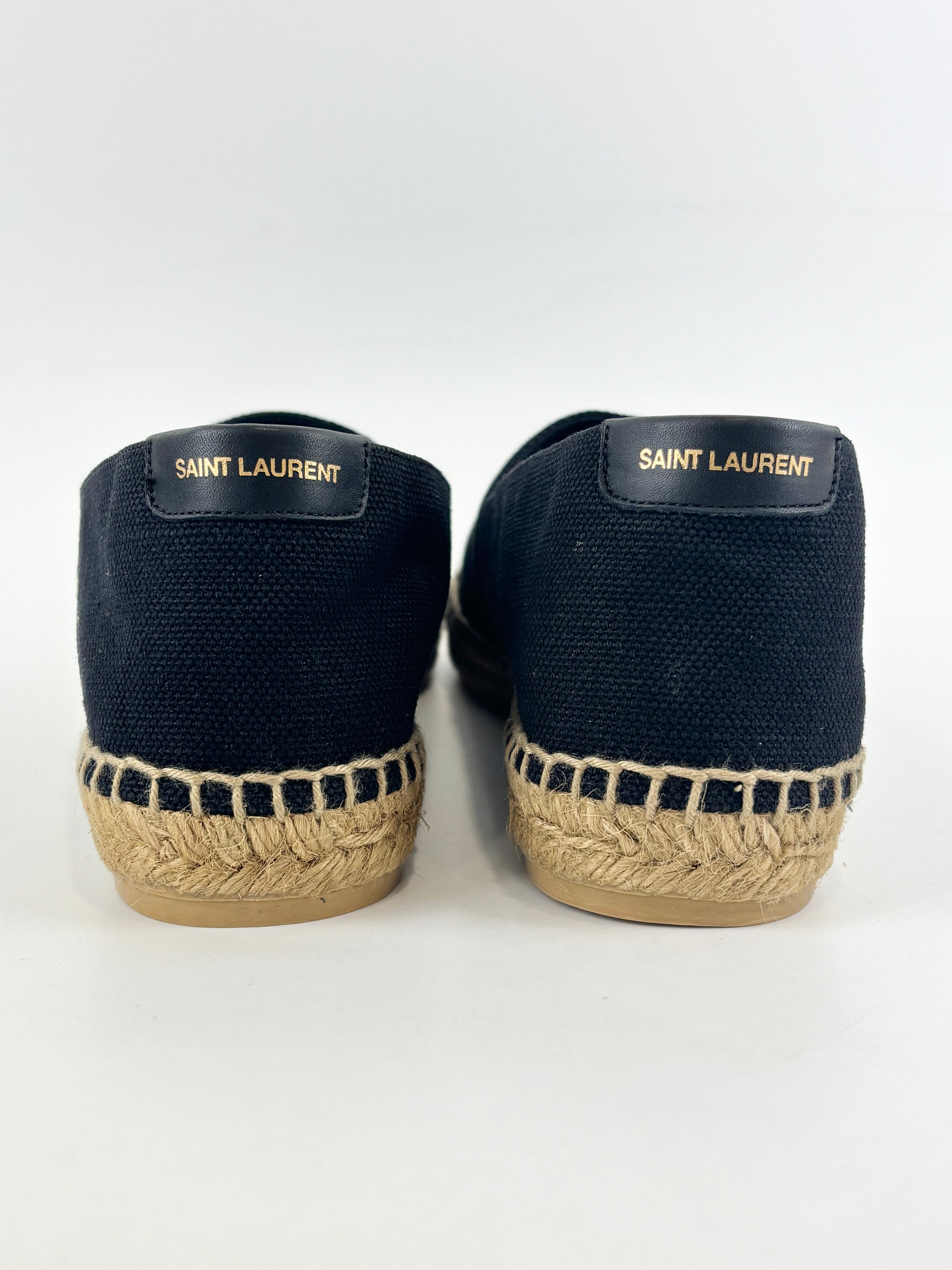Signature Embroidered Espadrilles in Black Size 40