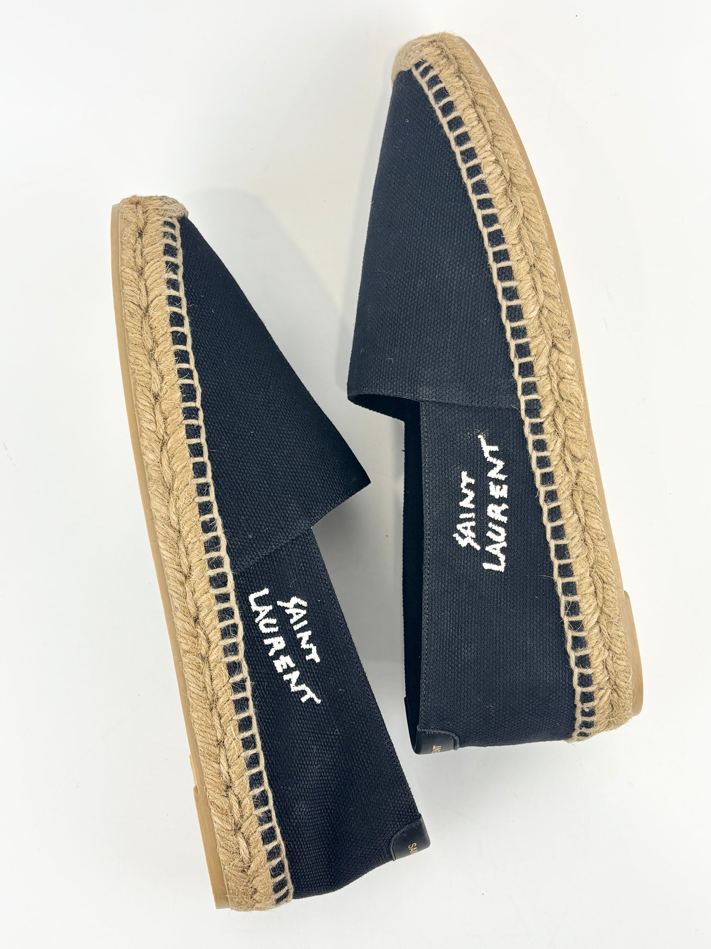 Signature Embroidered Espadrilles in Black Size 40