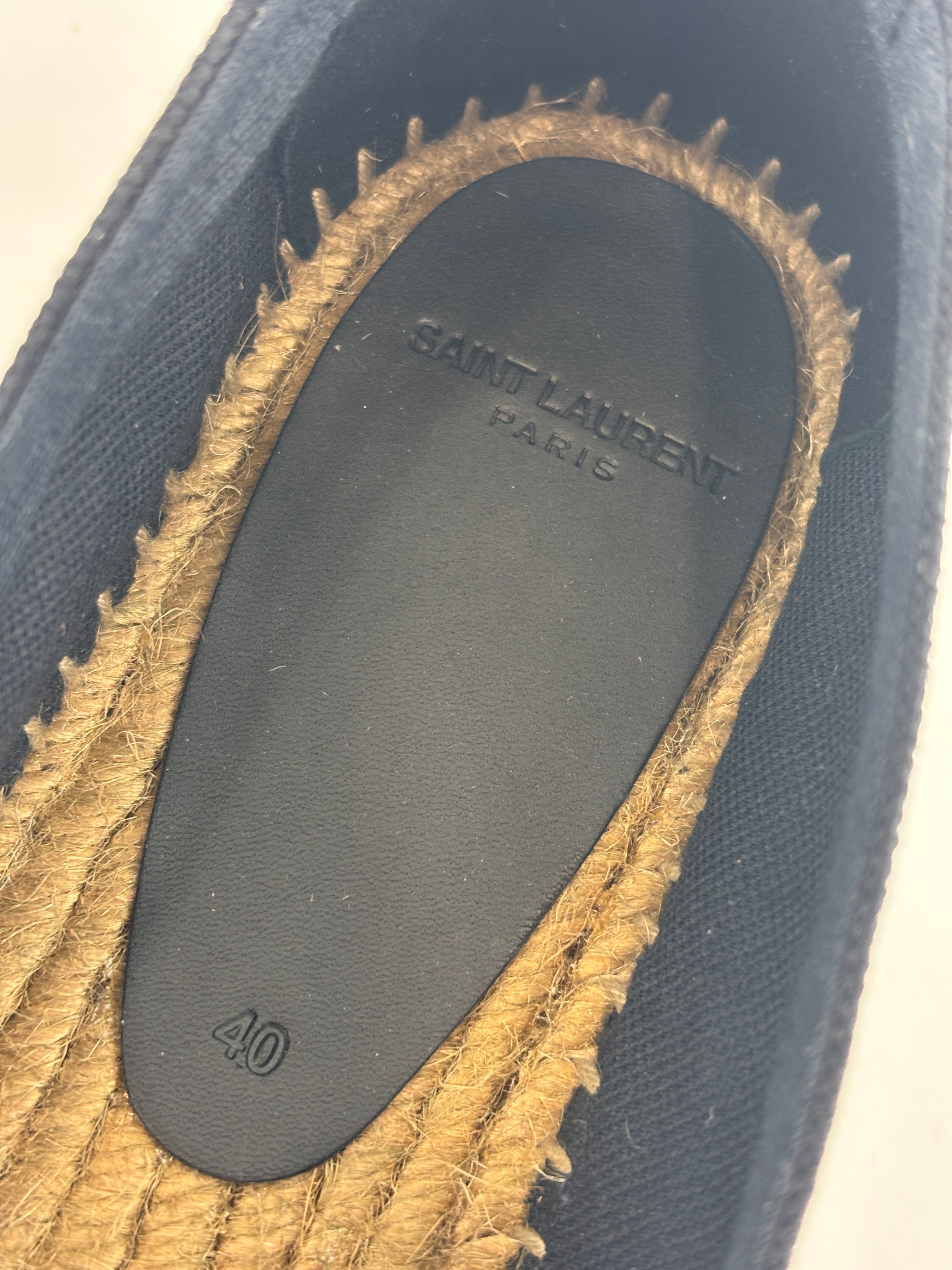 Signature Embroidered Espadrilles in Black Size 40
