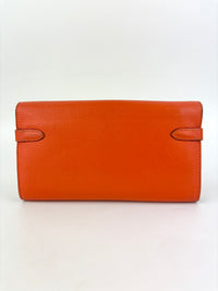 Kelly Long Wallet Feu Chevre Mysore Argente PHW - Glampot