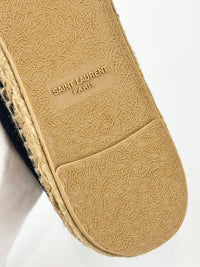 Signature Embroidered Espadrilles in Black Size 40