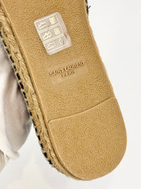Signature Embroidered Espadrilles in Black Size 40