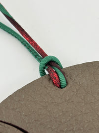 Petit H Leather Elephant Bag Charm in Epsom Rouge / Togo Etain