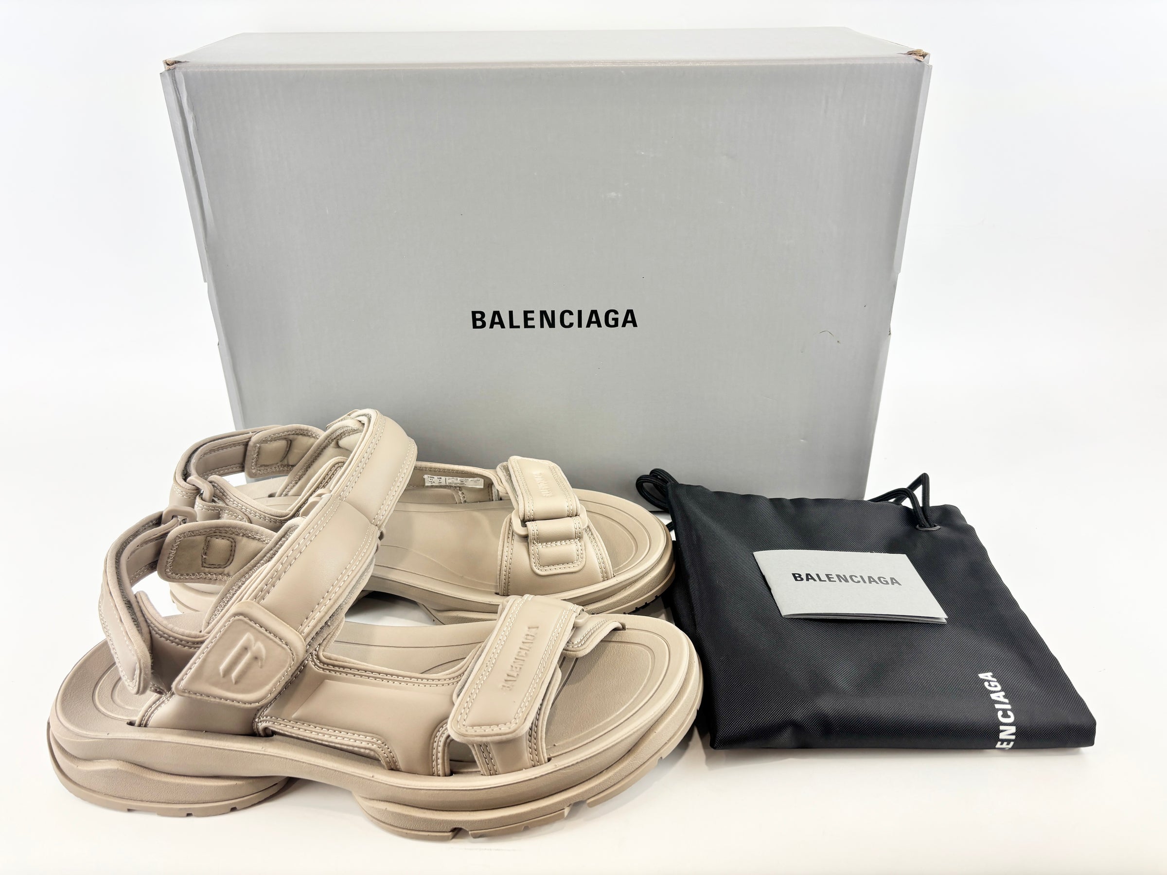 Tourist Sandals in Taupe Faux Leather Size 41