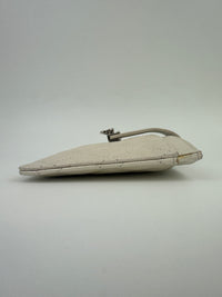 AP0154 White Caviar Leather Pouch with Interlocking CC SHW