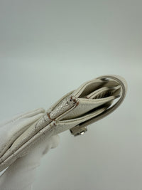 AP0154 White Caviar Leather Pouch with Interlocking CC SHW