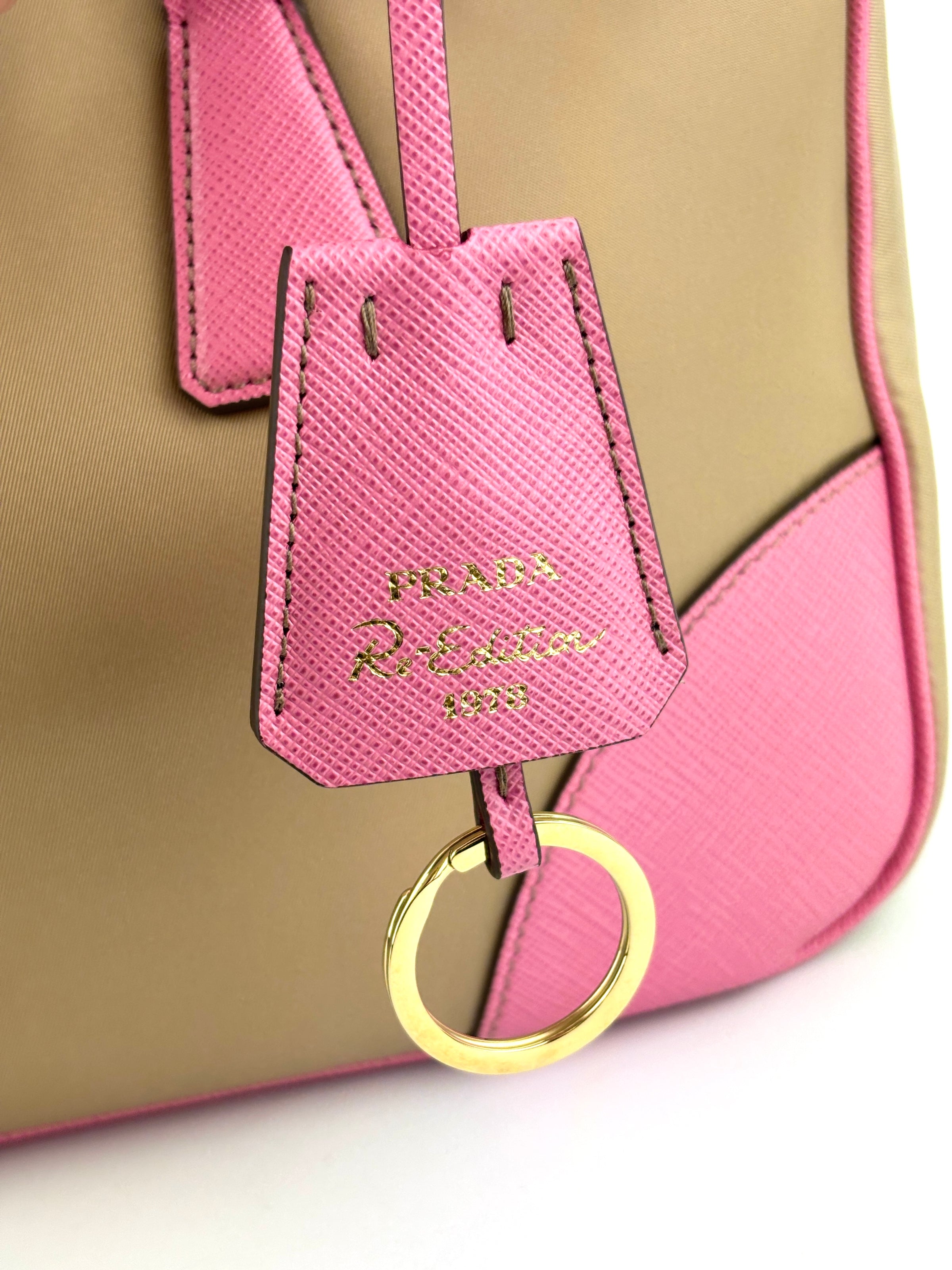 1BB115 Re-Edition 1978 Re-Nylon & Saffiano Medium Bag Camel - Glampot