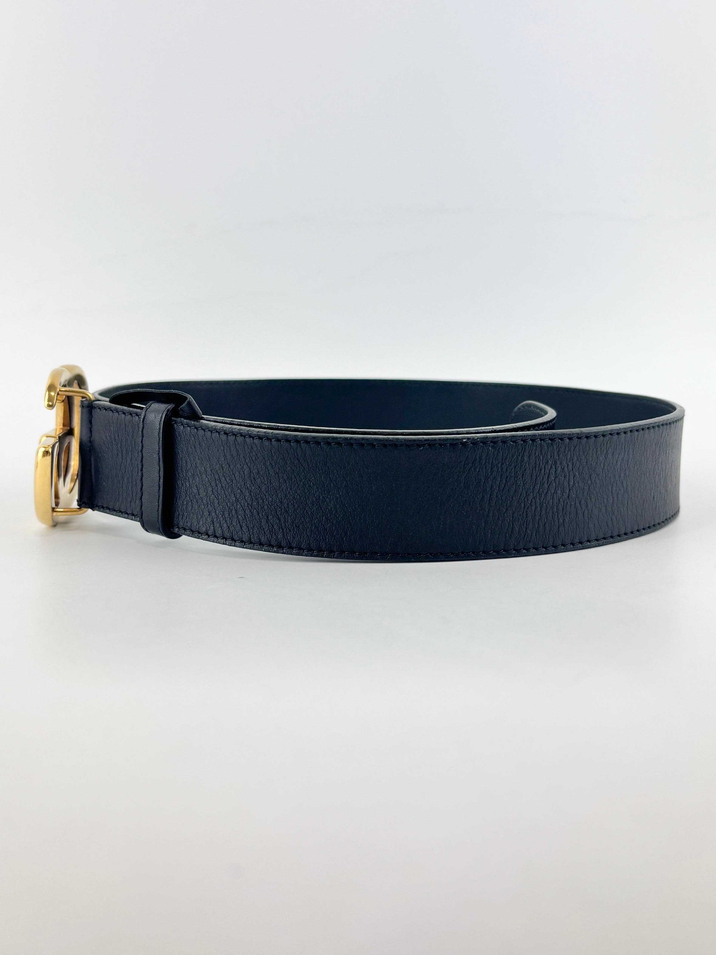 400593 GG Marmont Wide Belt Black Leather GHW Size 80