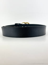 400593 GG Marmont Wide Belt Black Leather GHW Size 80