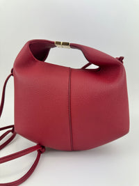 Beri Red Grained Calfskin Leather Bag