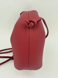 Beri Red Grained Calfskin Leather Bag