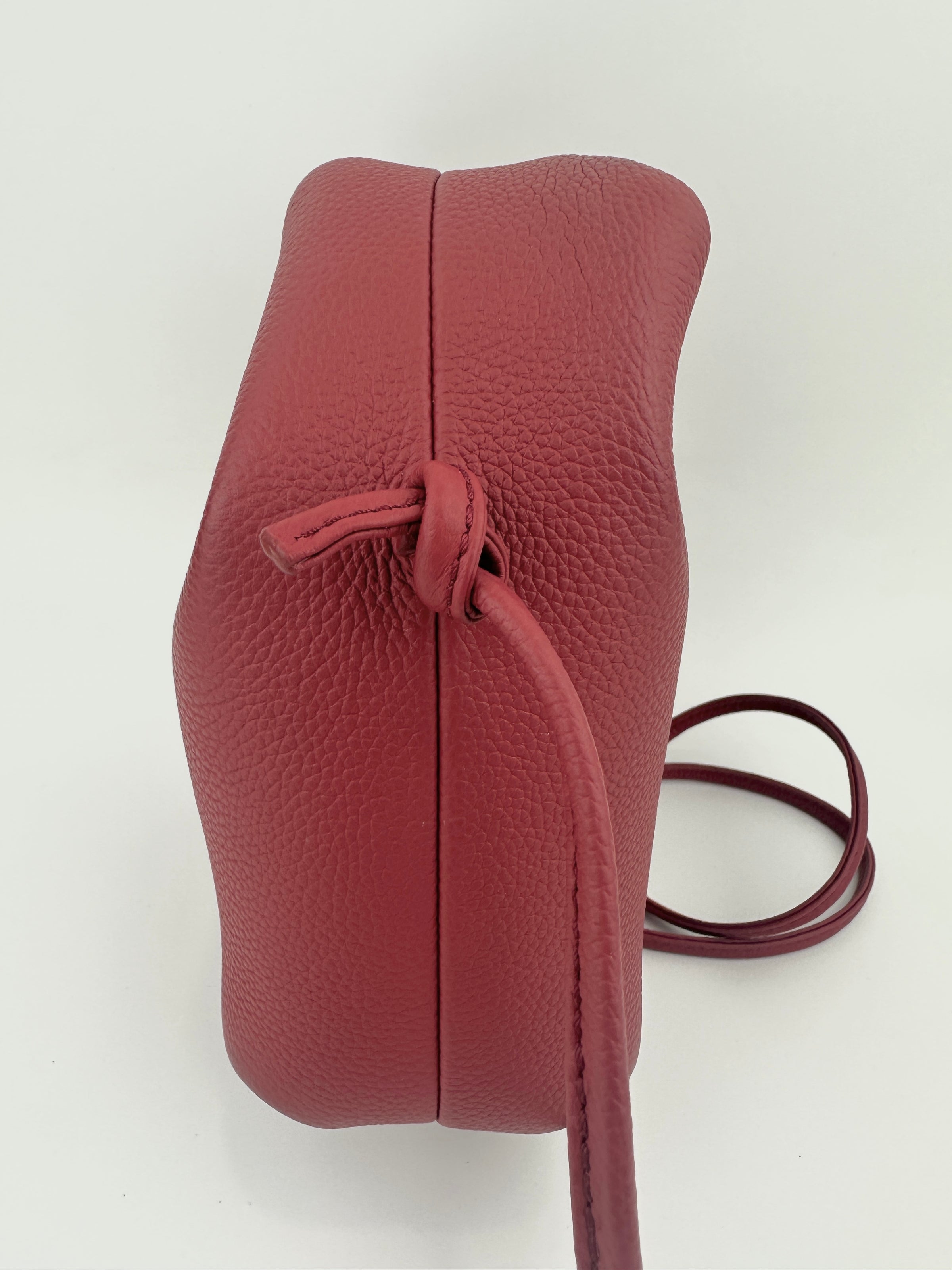 Beri Red Grained Calfskin Leather Bag