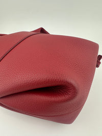 Beri Red Grained Calfskin Leather Bag